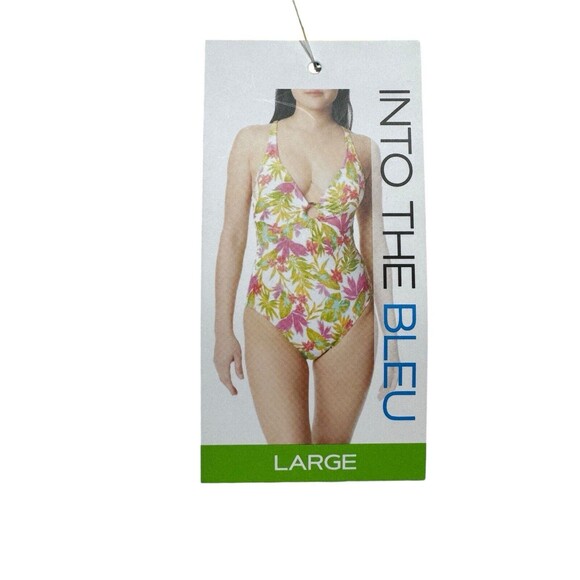INTO THE BLEU Vacation Floral One Piece Swimsuit Women’s Size Large MSRP $116 - Picture 6 of 8